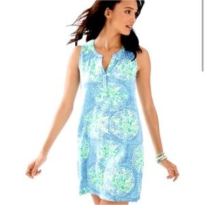Lilly Pulitzer Essie Dress, Tropic Like It’s Hot Bennett Blue, GUC, Size Medium